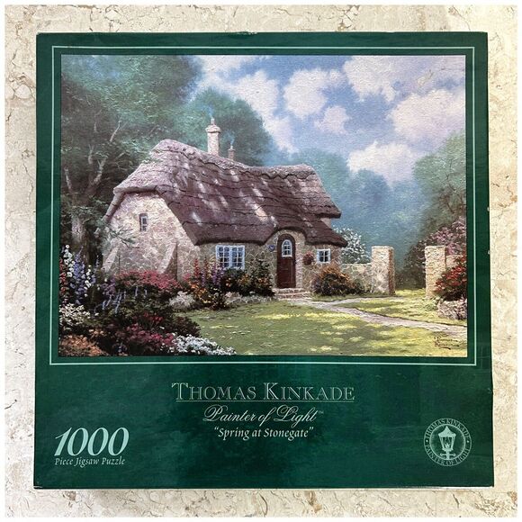 Thomas Kinkade Other - Thomas Kinkade Puzzle NEW Spring at Stonegate 1000 Pc Cottage Garden Landscape